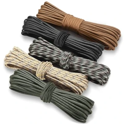 Imagen de HOVIBU Paracord 4mm 7 Hebras, 5 Piezas Cuerda de Nylon, Paracaídas, Nylon Multifuncional para al Aire Libre y la Supervivencia Acampar