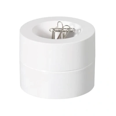 Imagen de MAUL portaclips MAULpro Ø7.3x6cm Organizador escritorio para clips oficina Accesorio de con imán la Incluye 15 pinzas Elegante dispensador Blanco