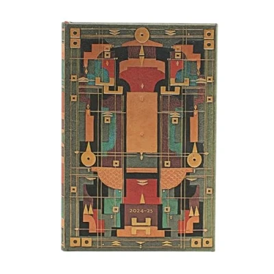 Imagen de Lion’s Den (Sybil Pye Bindings) Mini 18 month Horizontal Hardback Dayplanner 2025 (Elastic Band Closure)