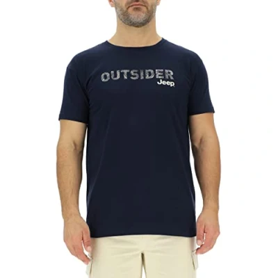 Imagen de JEEP J Camiseta Hombre Outsider Estampado Grande Mapa J23S T Shirt, Night Blue/Almond, S