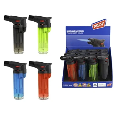 Imagen de Soplete de Cocina, Profesional Antorcha Butano Encendedor Mechero, Recargable Mini Culinario, con Bloqueo Seguridad &amp; Llama Ajustable para barbacóa Crema Cámping (Gas precargado), Pack x12