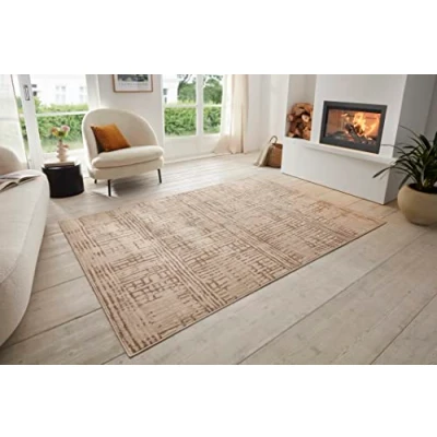 Imagen de Hanse Home Sole Alfombra para salón, Pelo Corto, Moderna, Abstracta, Aspecto Desgastado, Estilo Vintage, Certificado Öko Tex, Comedor, habitación de los niños, Juvenil, Pasillo, Crema