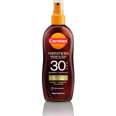 Imagen de Carroten OmegaCare Tanning Oil SPF 30, 150 ml Acelerador del bronceado con ácidos grasos omega Aceite bronceador en spray protección solar para un rápido