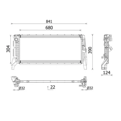 Imagen de MAHLE ORIGINAL CR 2748 000P Radiador, refrigeración del motor Aluminio 680mm 304mm 22mm Aletas soldadas MINI: Hatchback, Hatchback