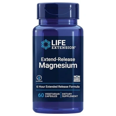 Imagen de Life Extension, Extend Release Magnesium, 250mg, 60 Cápsulas veganas, Probado en Laboratorio, Sin Gluten, Vegetariano, Soja, No GMO