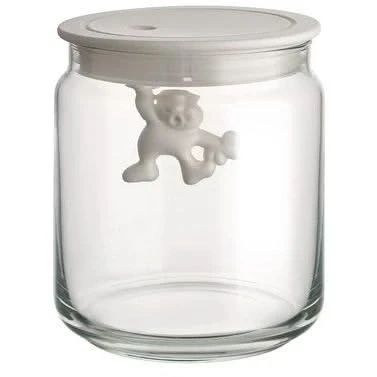 Imagen de Alessi Storage Jar Gianni A Little Man Holding On Tight 700 ml Wit