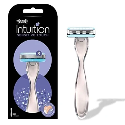 Imagen de Wilkinson Sword Intuition Sensitive Touch 1 Maquinilla de Afeitar Pensada Para Pieles Sensibles + Recambio 3 Hojas Compatible con Cualquier la Gama Complete
