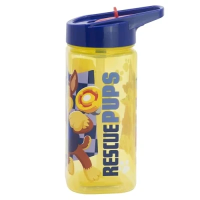 Imagen de Botella de agua reutilizable cuadrada con pajita incorporada 510 ml La Patrulla Canina