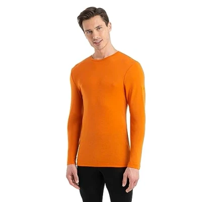 Imagen de Icebreaker Top de Peso Medio 175 Everyday para Hombre Camiseta Manga Larga con Cuello Redondo Capa Base 100% Lana Merino Earth, S