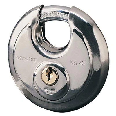 Imagen de Master Lock 40EURD Candado de Disco Marino con Llave, Grigio, 9,6 x 7 2,8 cm