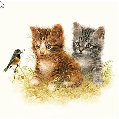 Imagen de 20 servilletas de gato aptas como decoración mesa para amantes los animales, 33 x cm