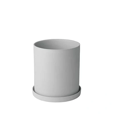 Imagen de Blomus NONA Maceta para hierbas tamaño L, tono gris claro, elegante accesorio el hogar, color micro chip (66518)