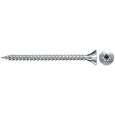 Imagen de fischer Tornillo de aglomerado 3,5 x 30 cabeza avellanada azul galvanizado rosca completa estrella interior TX