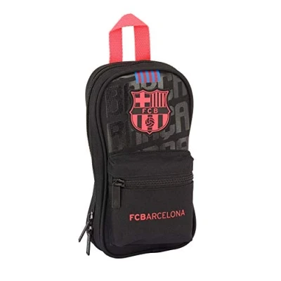 Imagen de safta 412027747 Plumier mochila 4 estuches llenos, 33 piezas, escolar FC Barcelona, Negro (FCB Layers)