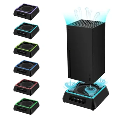 Imagen de Mcbazel Xbox Series x Soporte de refrigeración con luz RGB/Función Ajustable/Indicador LED/Puertos USB 3.0 /USB 2.0 para