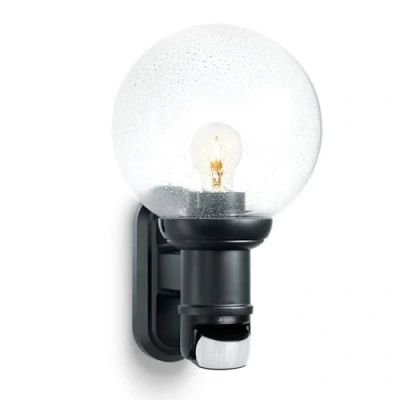 Imagen de Steinel Lámpara Exterior L 560 S Negra, 60 W Máx, E 27, Detector de Movimiento 140, Alcance 12 m, Diseño Clásico