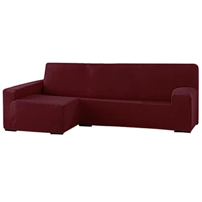 Imagen de GFD Funda de Sofá Chaise Long, Protectora Longue L Tela Elástica Ajustable, Resistente Perros Gatos Mascotas (Granate, Izquierda)