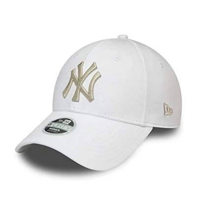 Imagen de New Era York Yankees MLB Cap Verstellbar 9forty Basecap Kappe Metallic Weiss Silber One Size