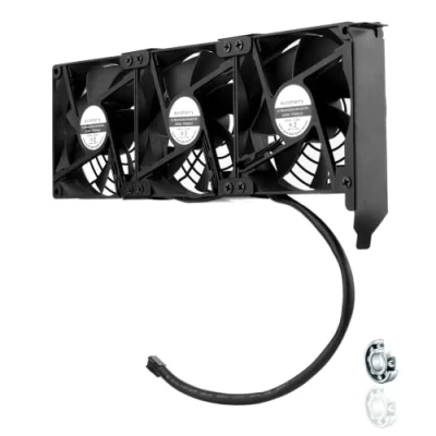 Imagen de euroharry Ventilador de tarjeta gráfica 3 x 92 mm alto flujo aire, Enfriador soporte PCI GPU, admite 5V, 7V, 12V, placa base