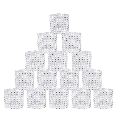 Imagen de SwirlColor Servilleteros Plata, 20 Piezas Brillantes Diamante de Imitación Navideños para Banquete Boda Fiesta Decoracion Mesa