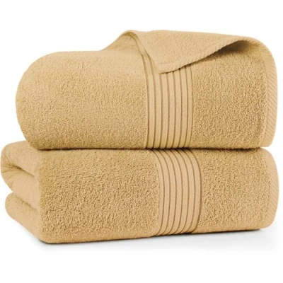Imagen de Utopia Towels Lujosa Sábana de Baño Jumbo Toalla Extra Grande 100% algodón, Muy Absorbente y Secado rápido Hotel Super Suave (180 x 90 CM, Beige)
