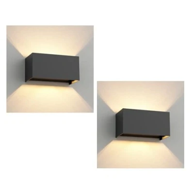 Imagen de ledscom.de 2 x Aplique CUBEL para exterior, IP65, up/downlight, antracita mate, rectangular, 2x G9 máx. 10W