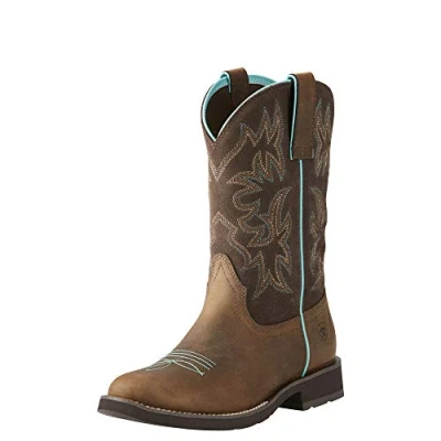 Imagen de ARIAT Delilah Bota Occidental con Punta Redonda, Botas Vaqueras Mujer, Marrón, 37 EU