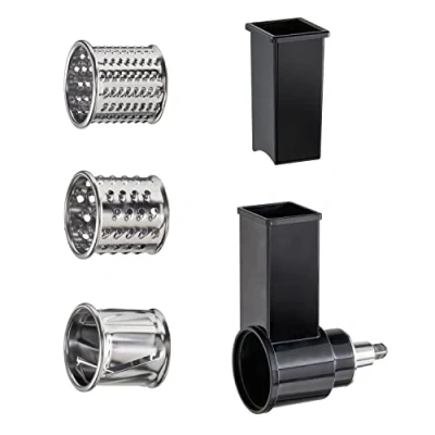Imagen de CASO Rallador múltiple para robot de cocina KM 1800 negro, tres diferentes insertos tambor acero inoxidable cortar, rallar, apto lavavajillas