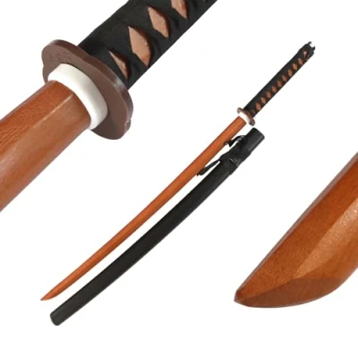 Imagen de DEPICE Bokken Juego de Mango Cuerda Haya (Incluye Saya, Aprox. 101 cm, Peso: 600 g, Real, Incluye Cordones, Iaido Aikido