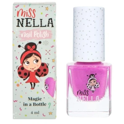 Imagen de Miss Nella BLUEBERRY SMOOTHIE Esmalte de uñas especial morada con brillantina para niños, fórmula despegable, a base agua y sin olor