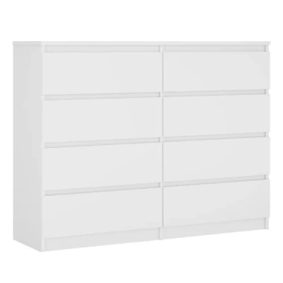 Imagen de 3E 3xE living.com Cómoda 8 cajones 120 cm, Color: Blanco Mate, L: P: 39 A: 102 cm