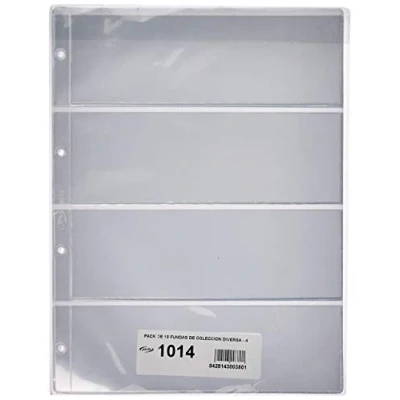 Imagen de Pardo 101400 Pack de 10 fundas para colección variada, 4 alojamientos