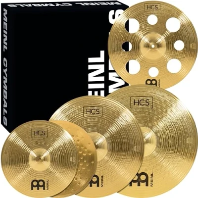 Imagen de Meinl Cymbals HCS Expanded Cymbal Set Pack Juego de Platillos Batería con Plato 14 pulgadas Hihats, 16 Trash Crash, 18 Crash y 20 Ride Latón, Acabado Tradicional (HCS14161820)