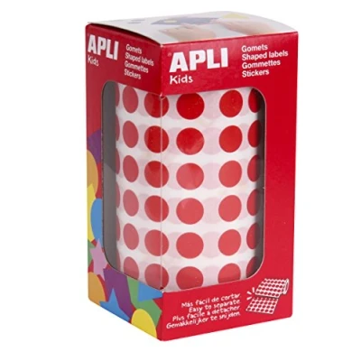 Imagen de Gomets autoadhesivos circulares 10,5 mm rojo en rollo