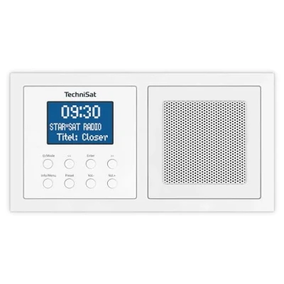 Imagen de TechniSat DIGITRADIO UP 1 Radio Dab+ Empotrable para su Instalación en Enchufes Dobles (Dab, FM, Bluetooth, Pantalla LCD Regulable, Despertador, Temporizador Dormir, 2 Vatios RMS) Blanco