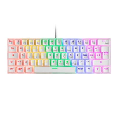 Imagen de Mars Gaming MK60 Blanco, Teclado Mecánico FRGB, Antighosting, Switch Marrón, Idioma Italiano
