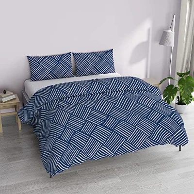 Imagen de Italian Bed Linen MB Home Basic Juego de Funda nórdica “Dafne, Microfibra, Citylife Blue, 2 Plazas