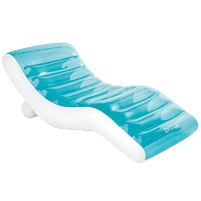 Imagen de Intex 56874 Splash Lounge Colchoneta Hinchable, Flotador para Piscina, Capacidad 1 Persona, Peso Máximo Soportado 100 kg, Medidas 99x191 cm, con Porta Bebidas, Azul