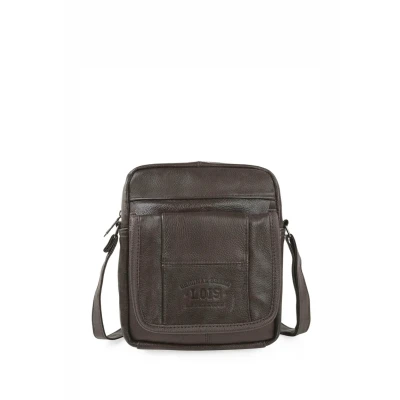 Imagen de Lois Bolso Hombre Piel estilo moderno, práctico y elegante Bandoleras ideal para viajes trabajo, urbana funcional, Marron