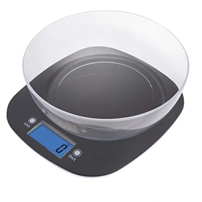 Imagen de EMOS EV025 Báscula de Cocina con Cuenco/báscula Digital Pantalla LCD iluminada/función Tara/Escala alimentaria/báscula electrónica/báscula precisión/Capacidad Carga 1 g/Capacidad 5