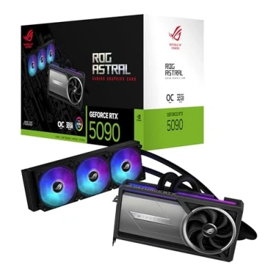 Imagen de ASUS ROG Astral LC GeForce RTX 5090 OC Edition Tarjeta gráfica Gaming (PCIe 5.0, 32 GB GDDR7, HDMI/DP 2.1, Placa de refrigeración, radiador 360mm, Ventiladores magnéticos conectables en Cadena)