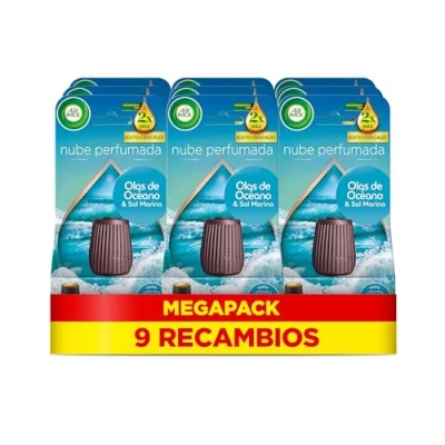 Imagen de Air Wick Essential Mist Recambio de Ambientador Difusor Aceites Esenciales con Aroma a Brisa Marina, 9 x 20ml