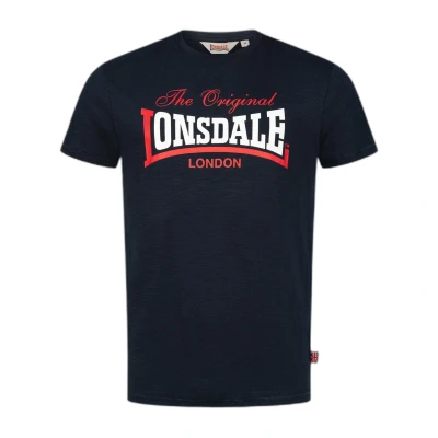 Imagen de Lonsdale Normale Passform Aldingham Camiseta estampada, Hombre, Talla: Small, Dark navy red white