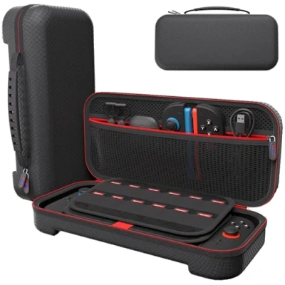 Imagen de DigiCharge Funda de transporte para Nintendo Switch 2 y accesorios rígida portátil protectora viaje (2025) Negro