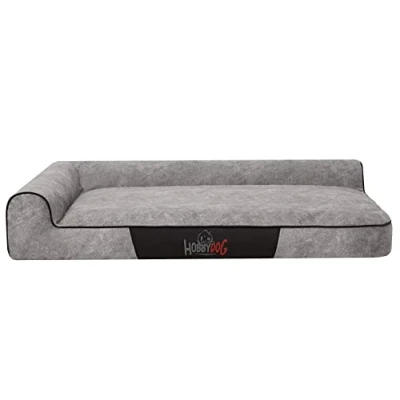 Imagen de Bjird Cama Perro Cuna para Perros Dormir, con Funda de Cordura Extraíble (Lavable a 30) Pequeños y Grandes Sofa 100 x 66 cm Ceniza
