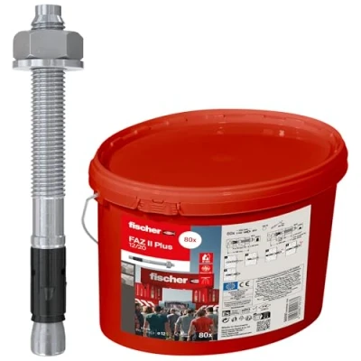 Imagen de fischer anclaje de perno FAZ II Plus 12/20 gvz en cubo, para cargas pesadas con alta capacidad carga, pernos sujetadores y estructuras acero, aprobación