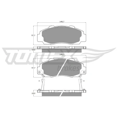 Imagen de TOMEX brakes TX 11 37 Juego de pastillas freno con avisador acústico desgaste HONDA: CIVIC 6 Hatchback, Accord 7 Limousine, Fastback