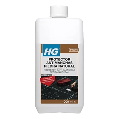 Imagen de HG Protector Antimanchas de Piedra Natural,Protección Incolora para Mármol, Caliza, Arenisca y Granito, Repelente Suciedad, Grasa Aceite, Producto 32 1L (506100130)