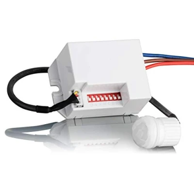 Imagen de SEBSON® Mini Detector de Movimiento empotrable, Interior, Montaje en Pared, programable, Sensor Infrarrojos, Alcance 6m/360, LED Adecuado