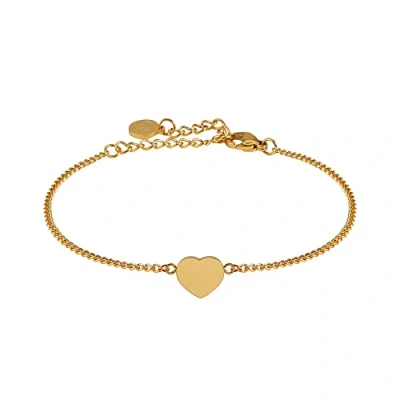 Imagen de GD GOOD.designs pulsera corazón para damas ajustable 15,5 20,5 cm amistad en oro 18K, plata u rosa (Dorado)